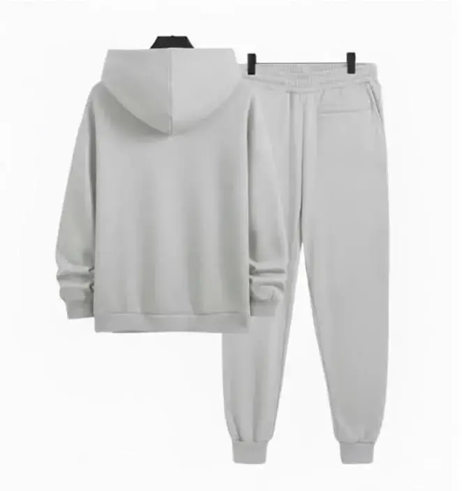 2 Pcs Men's Polyester Printed Hoodie Track Suit - Image 2