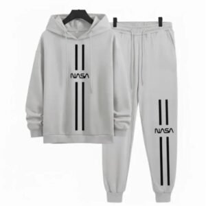 2 Pcs Men's Polyester Printed Hoodie Track Suit
